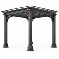 Freistehende Stahl-Pergola 300 × 300 × 250 cm in Anthrazit/Kupfer mit offenem Lamellendach