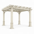 Freistehende Holzpergola im klassischen Stil, Cremeweiß, 400 × 300 × 250 cm
