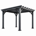 Metallpergola mit Lamellendach, Schwarz, 300 × 300 × 230 cm