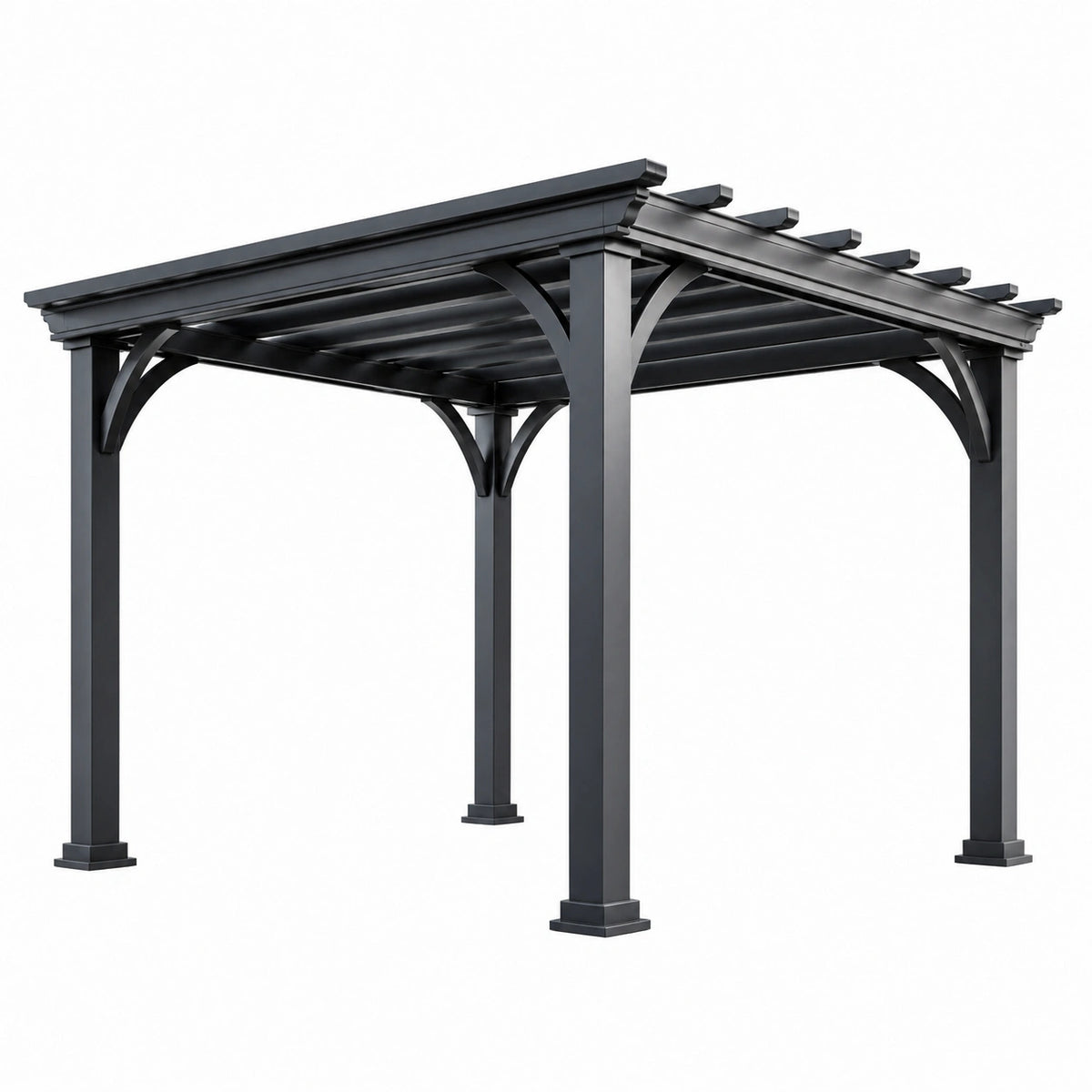 Metallpergola mit Lamellendach, Schwarz, 300 × 300 × 230 cm