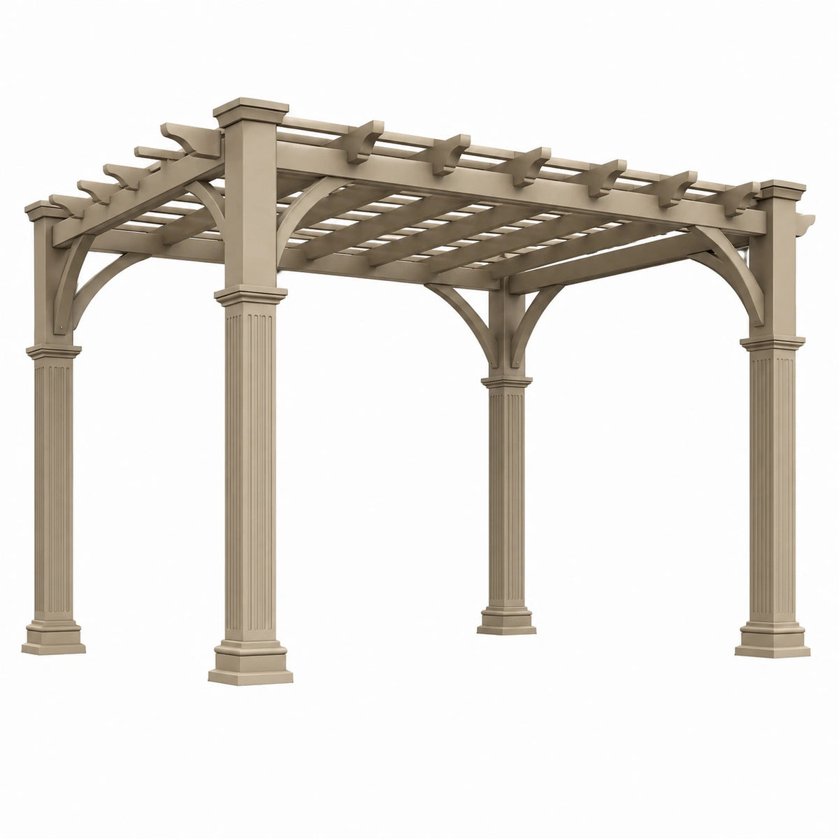 Klassische Holzpergola Taupe, 400 × 300 × 260 cm, mit offenem Lamellendach