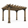 Braune Holzpergola mit schwarzen Metallbeschlägen, 300 × 300 × 250 cm