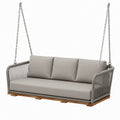Modernes Hängesofa für den Außenbereich, 200 × 90 × 75 cm, Grau/Braun/Silber
