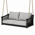 Hängendes Schaukelsofa für 2 Personen, 140 × 75 × 65 cm, Schwarz/Grau/Braun